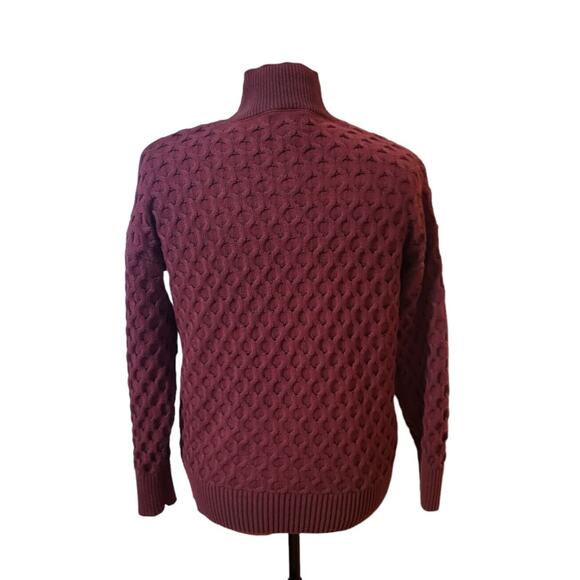 Knox Rose burgundy knit long sleeve turtleneck sweater, size m* - Picture 2 of 5